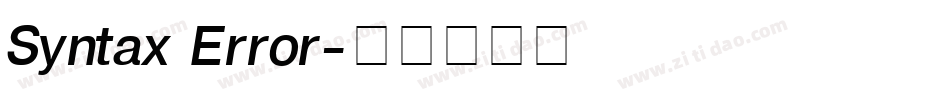 Syntax Error字体转换
